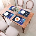thumbnail image 6 of ZNDUO Placemats, 6 PCS Heat Resistant Stain Resistant Woven PVC Insulation Placemats, Durable Washable Elegant Table Mats for Dining-Star Space, 18"x12", 6 of 6