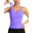 thumbnail image 6 of ANFERRY Ribbed Athletic Tank Tops for Women with Built in Bra Racerback Seamless Scoop Neck Workout Camis Top, 6 of 7