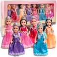 thumbnail image 1 of Set de juego Princess Dolls TOMLEON con 6 minimuñecas y accesorios, 1 of 9