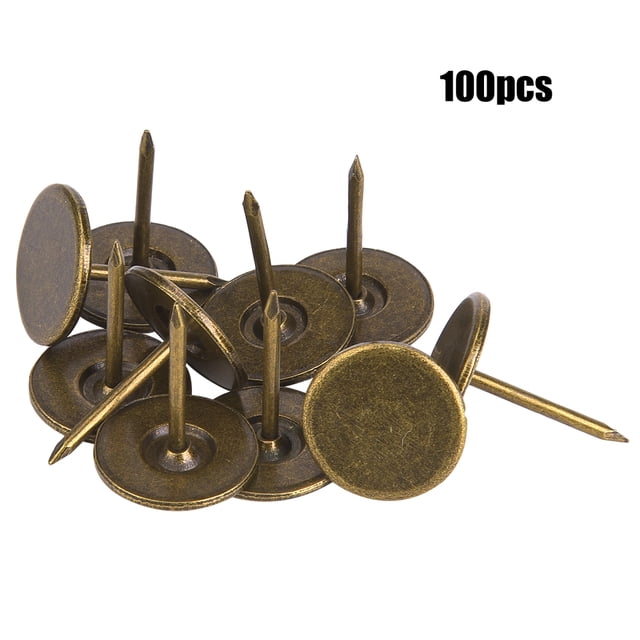 M Buder Clavos de Tapicería Decorativos Bronce Cian Cabeza Plana Redonda 16 mm / 0.63 inches 100 Piezas