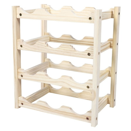 Soimiss 1Pc Beige Wooden Wine Bottle Stand for Household and Wine Cellar Storage