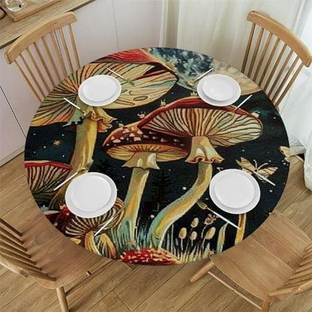 

PALNKART Round Stain-Resistant Tablecloth for Indoor and Outdoor Use 54 -58