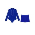 thumbnail image 3 of Miutii Kids Boys Glittery Rhinestones Gymnastics Leotards Outfits Ice Figure Skating Jumpsuits with Shorts Blue 10, 3 of 5