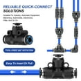 thumbnail image 4 of Uxcell Tee Plastic Push to Connect Fittings Ways Tube Connect Push Fit Push Lock 5/32 Inch, 4 of 7