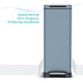thumbnail image 2 of Home Zone Living 12 Gallon Slim Kitchen Trash Can with Step Pedal, Soft-Close Lid and Removable Liner, Stainless Steel, Slate Blue, 2 of 7