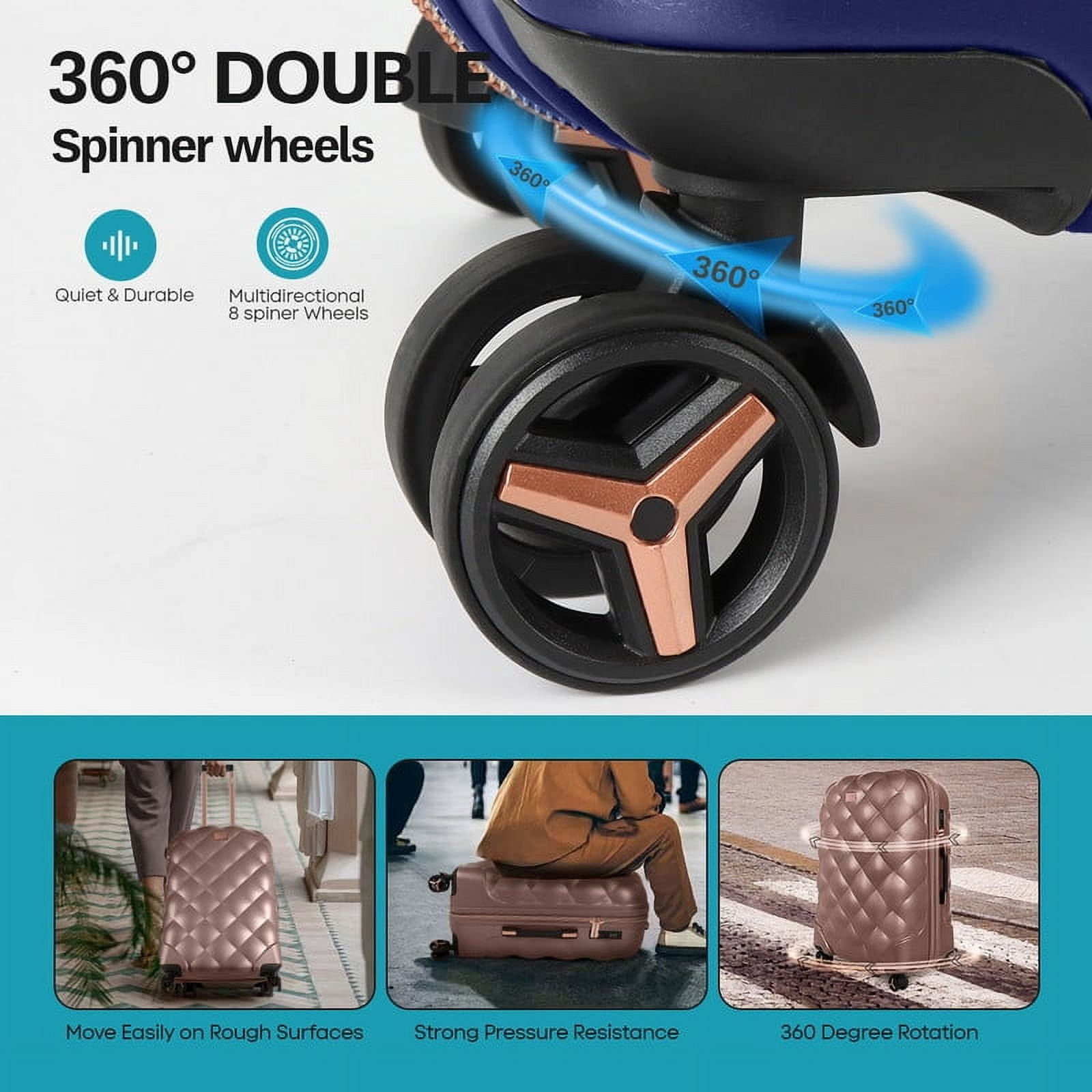 29" Large Checked Luggage Hardside Expandable Suitcase with Spinner Wheels & TSA Lock, Lightweight Rolling Luggage for Travel,Navy, WD8810