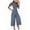 Blue, variant on 2025 Fashion Women'S Summer Jumpsuit Floral Casual Loose Wide Leg Short Sleeve Bodysuit Set Blue M