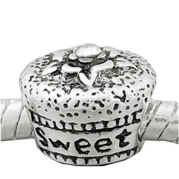 Clear Rhinestone Sweet Cupcake Girlfriend Charm Bead. Compatible With Most Pandora Style Charm Bracelets.