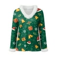thumbnail image 4 of Rotm Christmas Sweaters for Women Trim V Neck Christmas Shirt Long Sleeve Tops Solid Casual Xmas Holiday Blouses Womens Novelty Christmas Gifts(Green,2XL), 4 of 4