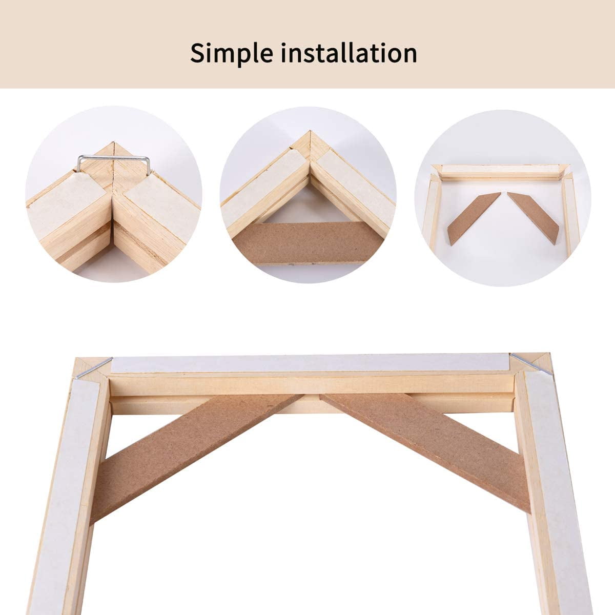 P&L Art Canvas Frame Kit, 20 x30 Inch Stretcher Bars, Wood Kits with Accessories for Oil Painting and Picture Wall Art, Gallery Wrap Wooden Art Frames