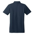 thumbnail image 6 of Womens Stain-Release Cotton/Polyester Polo T-Shirt Navy X-Small, 6 of 6