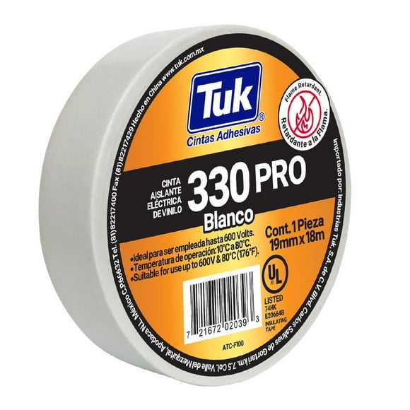 Pack De 2 Cinta Aislante Eléctrica Vinilo Blanca 19Mmx18M