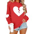 thumbnail image 4 of Valentine Sweatshirts For Women Cotton Couples Heart Graphic Crewneck Pullover Soft Fashion Valentines Shirts, 4 of 9