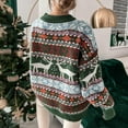 thumbnail image 4 of Casual O Neck Long Sleeve Pullover Sweater Women Autumn Fashion Christmas Printed Sweater Ladies Commuter Loose Sweater 2022 New, 4 of 6
