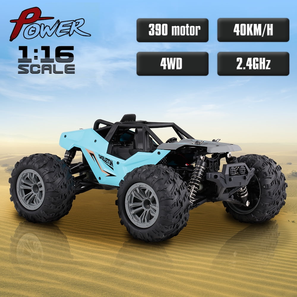 1//16 Scale 4WD 2.4GHz Remote Control Car RC Off-Road Crawler Truck Vehicles with Headlight for Kids Adults GoolRC RC Truck Red