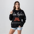 thumbnail image 3 of Women's Gameday Couture Black Minnesota Golden Gophers Oversized Legacy Club Black Label Premium Fleece Sweatshirt, 3 of 5