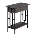 thumbnail image 1 of Convenience Concepts Town Square Flip Top End Table with Charging Station, Weathered Gray/Black, 1 of 4