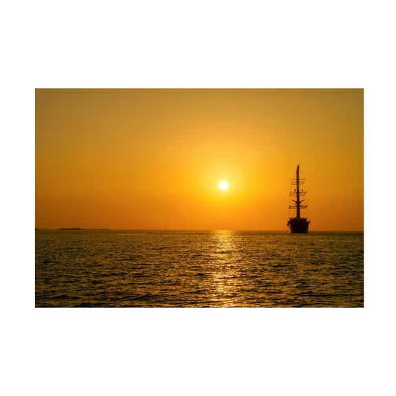 Ben Heine 'Sunset Boat' Canvas Art