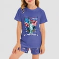 thumbnail image 3 of HCNTES Toddler Baby Boy Newborn Infant Girl Independence Day Clothes Short Sleeve Pullover shirt Tops And Short Set Soft Unisex Summer Loungewear Outfits Set(F02-Blue,11-12 Years), 3 of 7