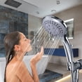 thumbnail image 1 of Alcachofa de ducha + manguera de ducha flexible de 1,5 m, ducha de mano de ducha de baño con 5 modos de ahorro de agua de alta presión - cromo JFHHH pequeña, 1 of 5