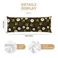 thumbnail image 2 of Bingfone Body Pillow Cover Long Pillow Case with Zipper Decorative Bedding Pillowcase 20"x54" Soft Cushion Pillow Case for Bedroom-Honey Bees With Flowers, 2 of 6