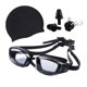 thumbnail image 1 of Las gafas de natación fijaron las gafas de natación adultas impermeables y antivaho HD que nadaban las gafas, 1 of 6