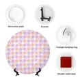 thumbnail image 4 of Balery Heart Buffalo Plaid Print Bone China Decorative Plate Ceramic Dinner Plates Art Crafts with Display Stand-8in, 4 of 6