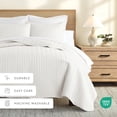 thumbnail image 5 of Lightweight Wrinkle Resistant Quilt Sets in Ivory Herringbone for King Size Bedding by Comfort Canopy, 5 of 10