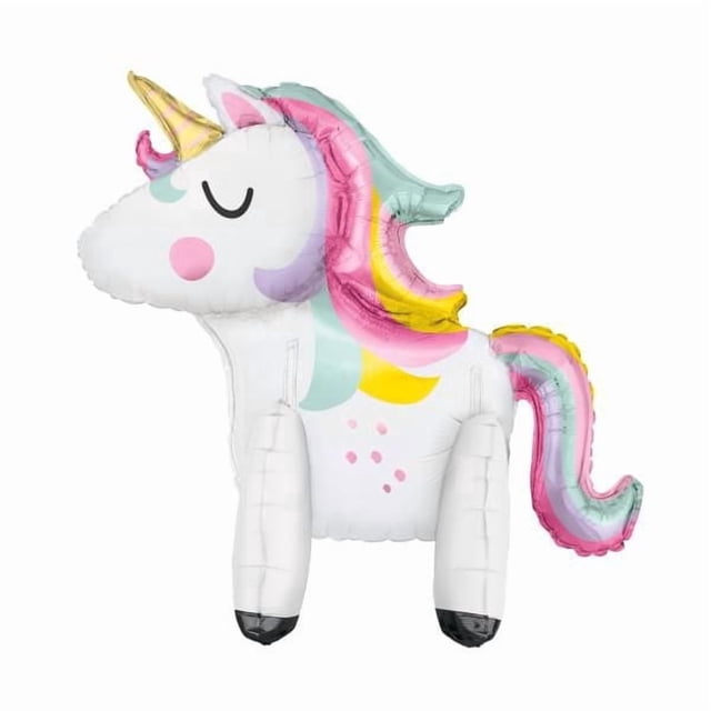 Giant Standing Unicorn Foil Balloon Centerpiece, 30"