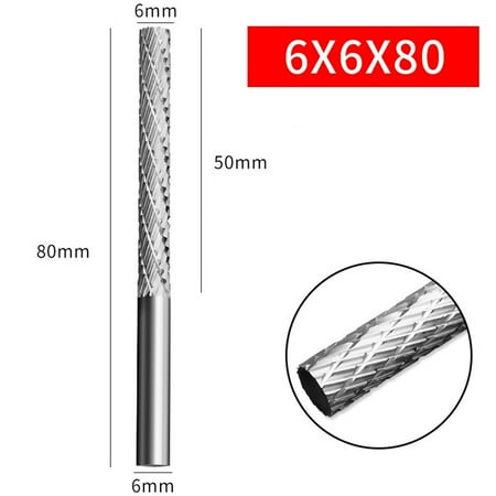 

1pc 6mm Shank High Speed Steel Rotary Burr Tool Plastic Wood Carving Rotary File