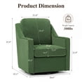 thumbnail image 5 of AFO Swivel Accent Chair with Removable Cushions, Modern Armchair for Living Room, Bedroom, Set of 1, Green, 5 of 8