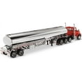 thumbnail image 2 of Kenworth T880 Day Cab Tandem Truck w/Pusher-Axle & Petroleum Tanker Trailer Red & Chrome 1/50 Diecast Model by Diecast Masters, 2 of 8