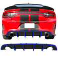 thumbnail image 3 of Ikon Motorsports Compatible with 15-23 Dodge Charger SRT V2 Style Rear Diffuser with Blue Reflective Tape, 3 of 9