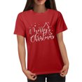 thumbnail image 4 of Jinhomg Christmas Tee Shirts for Women Funny Cute Letter Print Xmas T-Shirt Lightweight Comfy Short Sleeve Crew Neck Holiday Tops Daily Wear Red S, 4 of 6