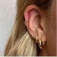 thumbnail image 3 of Mini Bold Gold Hoops, 3 of 4
