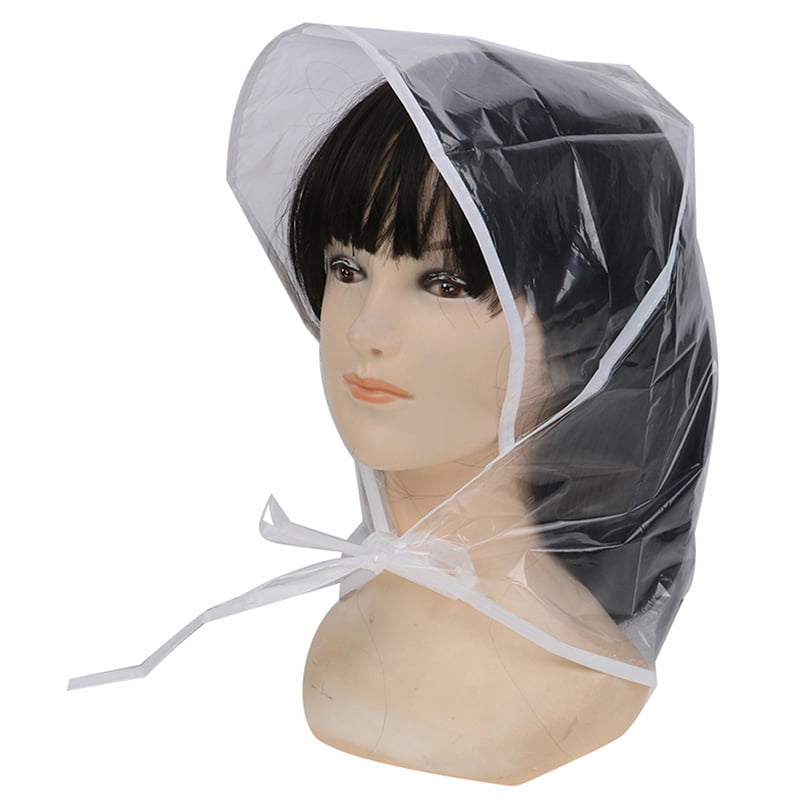 1Pcs Protect Hairstyle Rain Hat Plastic Bonnet for Women and Lady Clear ...