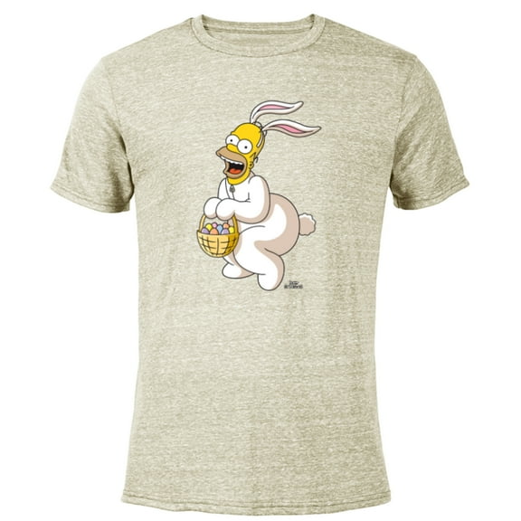 The Simpsons Homer Simpson Easter Bunny - Short Sleeve Blended T-Shirt for Adults - Customized-Yellow