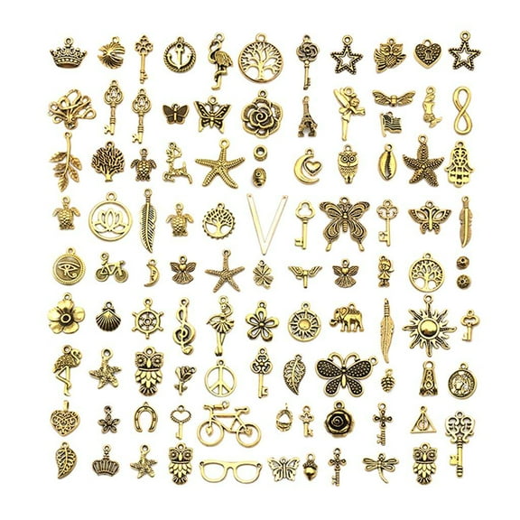 YsXoWiui 100PCS Antique Gold Animals Charms Pendants for Jewelry Bracelet Findings Making