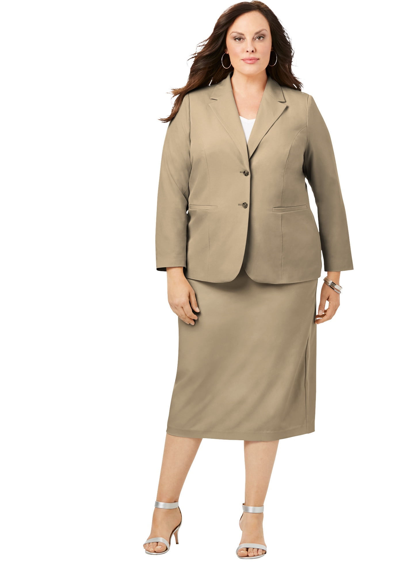 Roaman's - Roaman's Women's Plus Sizetwo-Button Skirt Suit Skirt ...