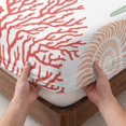 thumbnail image 3 of Twin XL Size Fitted Sheet Set - Red Sage Green Coastal 2 Piece Bedding Sets 16" Deep Pocket Fitted Sheet with 1 Pillowcases, Summer Beach Coral Shell Ocean Brushed Microfiber Hotel Luxury Bed Sheets, 3 of 9