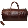 thumbnail image 3 of Jaald 20" Leather Duffle Bag Weekender Travel Luggage Carry On Holdall Sports Gym Overnight Bag Adventure Hiking Gear Gifts for Men Women, 3 of 8