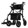 thumbnail image 1 of Andador con ruedas todoterreno ELENKER, silla de ruedas de transporte 2 en 1 con asiento acolchado y respaldo ancho, color verde, 1 of 5