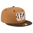 thumbnail image 3 of Men's New Era  Light Brown/Dark Brown Cincinnati Bengals Two-Tone Walnut 59FIFTY Fitted Hat, 3 of 5
