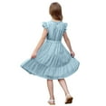 thumbnail image 5 of XXWXYD Girls Dresses Flutter Sleeve A-Line 𝖲undress Summer Casual Tiered Swing Midi Dress Lightweight Breathable Part𝗒 Beach Dress for Toddler Kids, 5 of 6