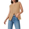 thumbnail image 2 of Womens Sleeveless Button Down Round Neck Knitted Tank Tops Casual Cardigan Sweater Vest, 2 of 3