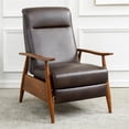 thumbnail image 4 of Solaris Wood Arm Burnished Brown Faux Leather Push Back Recliner, 4 of 11