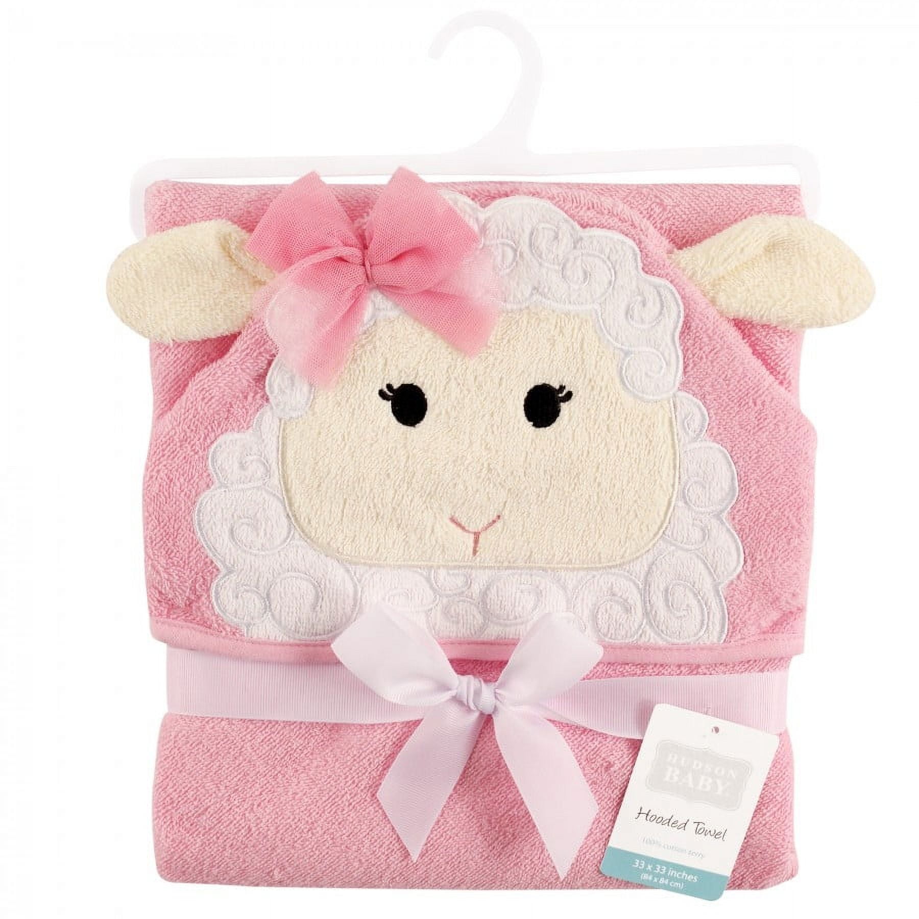 Hudson Baby Rayon Bamboo Hooded Towel – Floral Elephant Design, 30x30 Inches, Super Soft