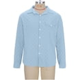 thumbnail image 3 of Mens Shirts Long Sleeve T-Shirts with Pockets and Collar Casual Solid Color Checkered Breathable Lapel Going-Out Beach Tshirts Tops, 3 of 7