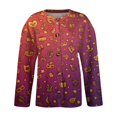 thumbnail image 5 of Mardi Gras Cardigan Sweaters for Women Mask Feather Pattern Sweater Lightweight Loose Button Up Knit Tops, 5 of 6