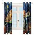 thumbnail image 3 of Ocean World Turtle Window Curtain Panels Grommet Blackout Curtains Blackout Curtains for Living Room, 3 of 7